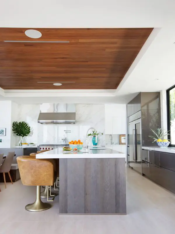 BLACKBAND_DESIGN_BEL_AIR_KITCHEN_RECESSED_WOOD_CEILING PROJECT BEL AIR // WOLF DESIGN STUDIO // CORR CONTEMPORARY HOMES // BLACKBAND DESIGN // TESSA NEUSTADT PHOTOGRAPHY