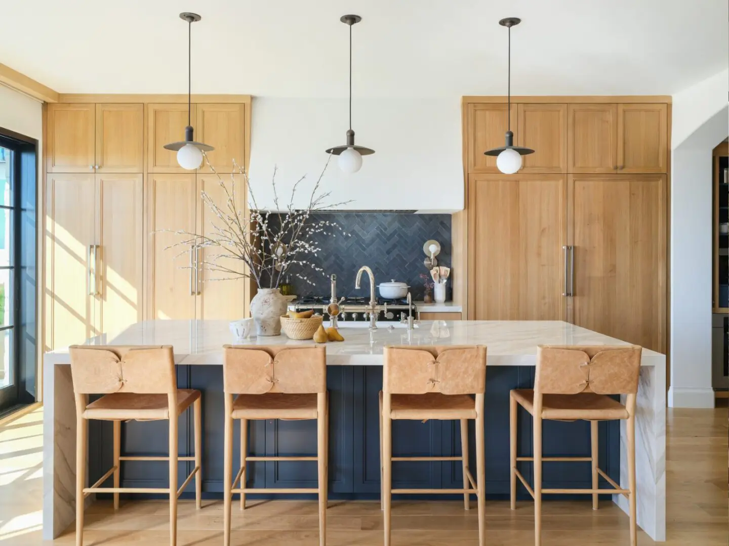 Coastal contemporary kitchen with Spanish modern vibe.