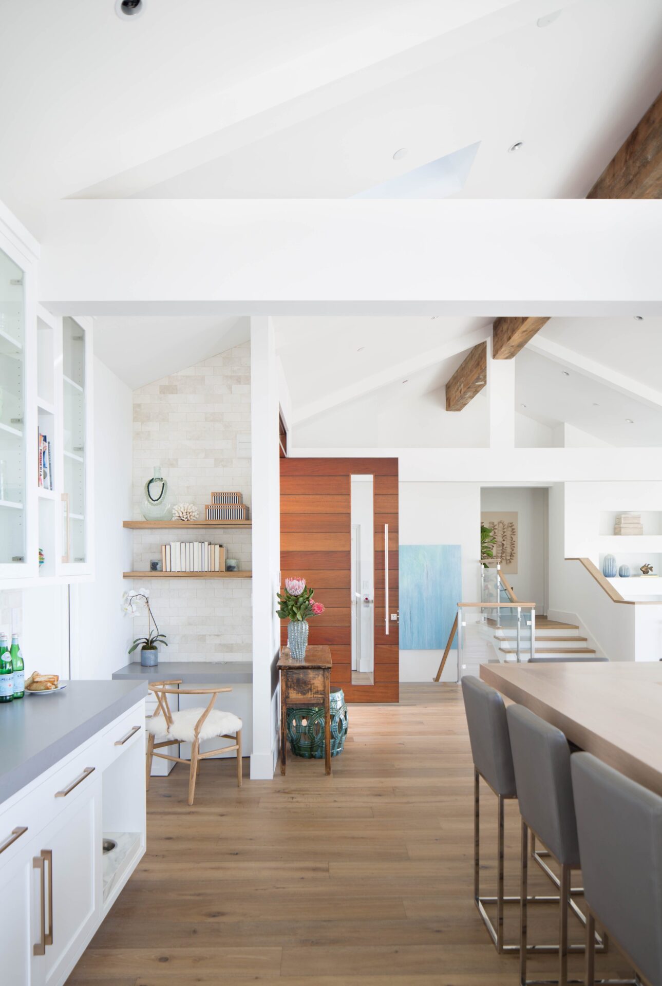 Modern white and wood home interior.