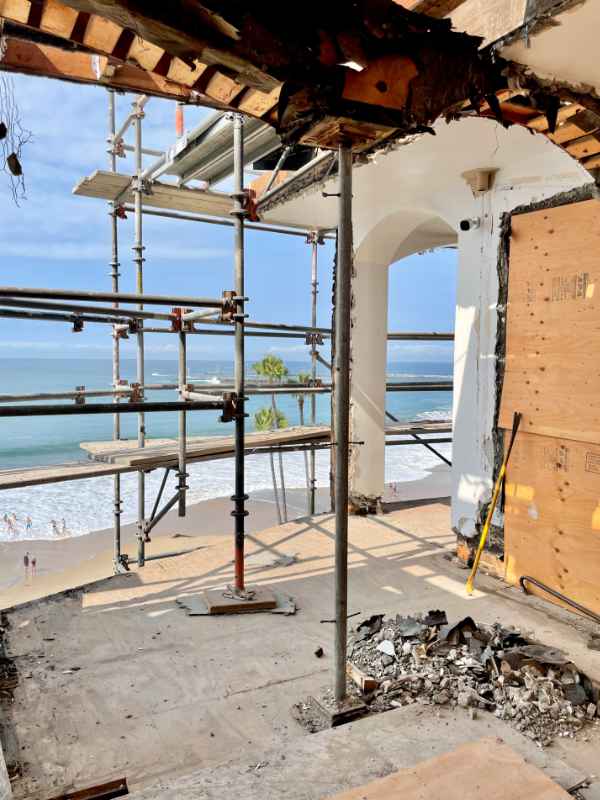 Blackband-Design-Renovation-Ocean-Reno-Deck-Progress Ocean view room demolition in progress.