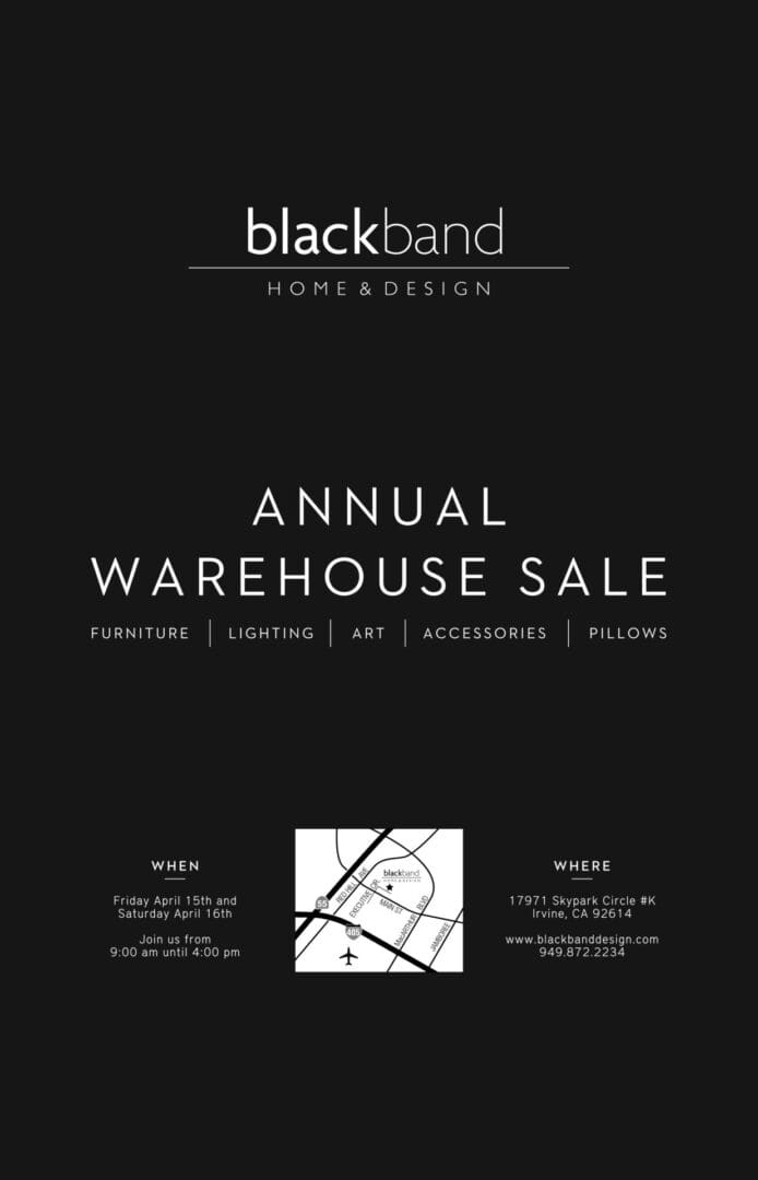 Annual warehouse sale event advertisement poster.