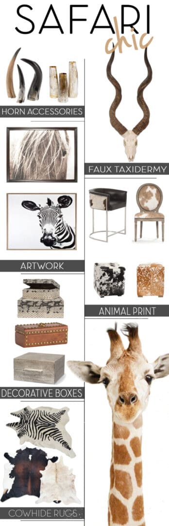 Safari-themed decor inspiration with animal accents.