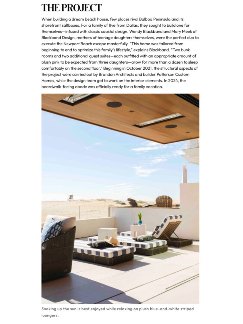 Beachfront balcony with patio furniture in Newport Beach.